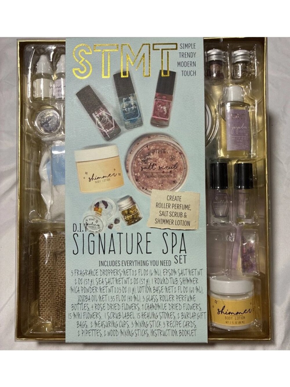 STMT Signature Spa Set DIY Custom Perfume Lotion Bath Salt Kit Brand New Sealed